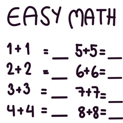 Easy math plus music notes set
