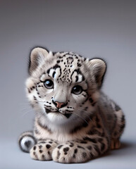 Fototapeta premium Cute snow leopard