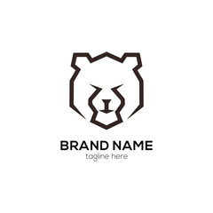 Panda Head logo design template for brand 
