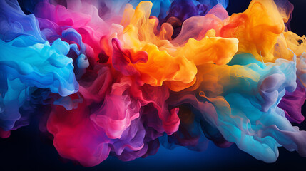 Obraz premium Ink Paint Art with Fluid Backdrop