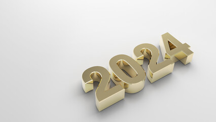 2024 3D Text, New year background