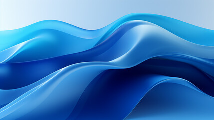 Obraz premium A blue abstract background with smooth wavy lines 