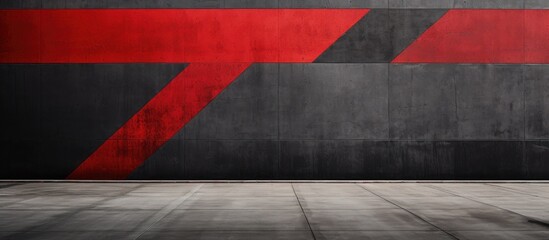 The vintage black and red abstract pattern on the old building s wall adds a unique texture to the background reminiscent of the construction and architecture of the past while the street a