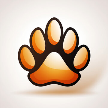 Abstract Vector Dog Paw Icon Design Template