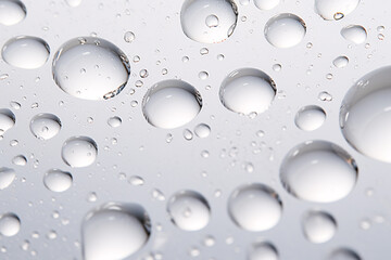 Water Drops on White Background Close Up Macro Photography