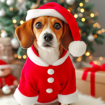 Perro disfraz de santa cla