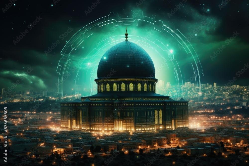 Aufkleber A picture of a large building with a prominent dome on top. This image can be used to illustrate architectural structures or landmarks.
