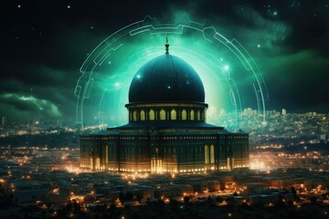 Obraz premium A picture of a large building with a prominent dome on top. This image can be used to illustrate architectural structures or landmarks.