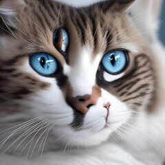 portrait of a cat with three eyes