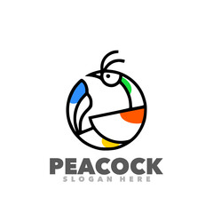 Peacock logo template for company