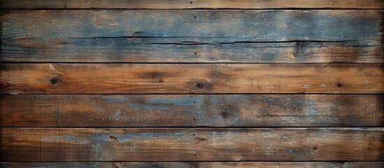 Naklejka premium The vintage background design on the old wooden wall showcases an abstract pattern with a grunge texture highlighting the natural beauty of the timber grain