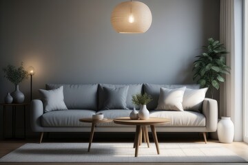 Interior of modern living room with sofa, coffee table