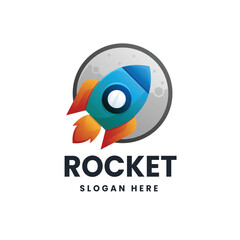 Rocket gradient logo vector icon illustration