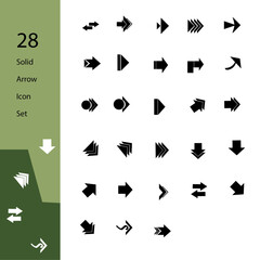28 solid arrow icon set