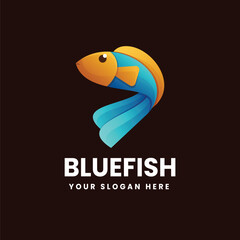 Fish gradient logo vector icon illustration