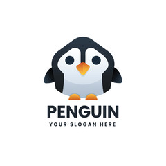 Penguin logo vector icon illustration