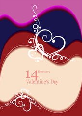 Valentine s Day  Greeting Card on flower background.