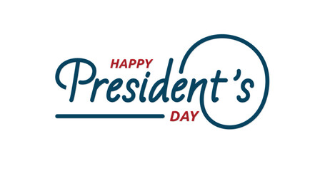 Happy Presidents Day text animation. Handwriting text calligraphy monoline style vector illustration. Great for posters, banners, brochures, and flyer