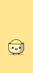 A small and cute bowl in minimalism design wallpaper