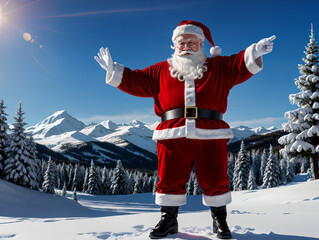 santa claus in the snow