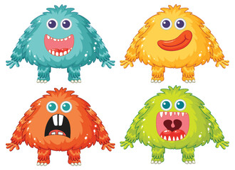 Adorable Cartoon Alien Monster Character Illustration