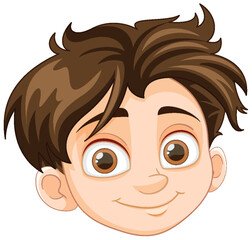 Smiling Boy with Brown Hair and Brown Eyes