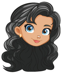 Beautiful Woman with Long Hair: A Vector Illustration