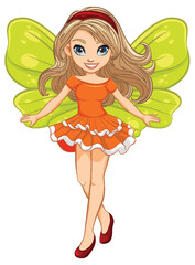 Beautiful Fairy with Wings: A Charming Cartoon Character