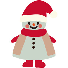 Christmas cute cartoon Hand drawn colored of simple decorative elements.