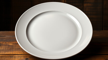empty white plate HD 8K wallpaper Stock Photographic Image 