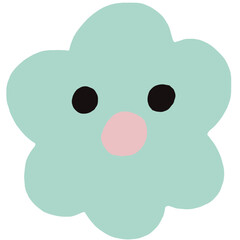 cute cartoon Hand drawn colored of simple decorative elements.