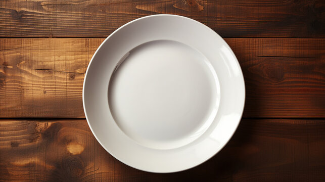 empty plate on table HD 8K wallpaper Stock Photographic Image 