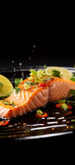 Delicious salmon fish on a plate