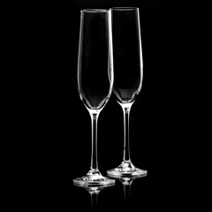Wine glass on a black background