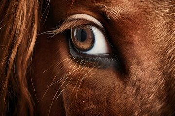 Close up of eye of brown horse