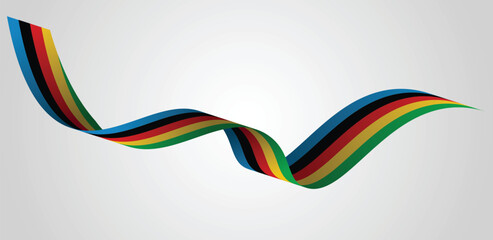abstract background with rainbow  ribbon Olympic 2024