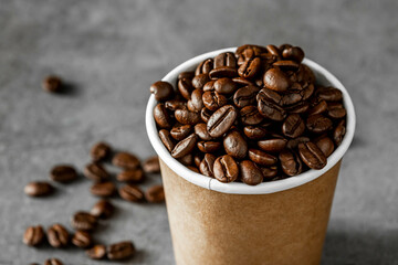 close up coffee beans on the table