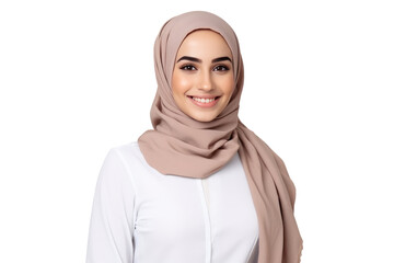 Islamic Charm Isolated Muslim Girl in Hijab with Transparent Background