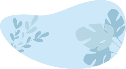 Blue Blob Floral Minimalist Style PNG Transparent Background