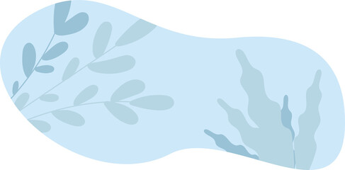 Fototapeta na wymiar Blue Blob Floral Minimalist Style PNG Transparent Background