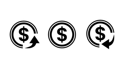 Simple Set of Money Related Vector Line Icons. Contains such Icons as increase, receive, decrease and send money,. Editable Stroke