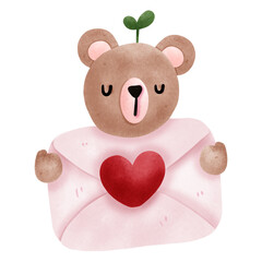teddy bear with heart shaped letter
