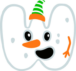 Snow Man Letter W
