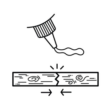 glue applying to broken wood clip art preview