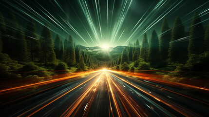 traffic in the night HD 8K wallpaper Stock Photographic Image 