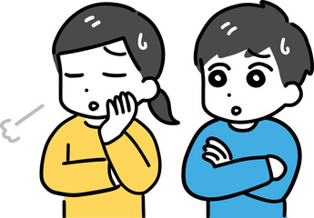 困っている若い男女