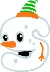 Snow Man Letter S