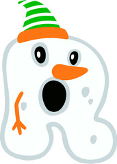 Snow Man Letter R