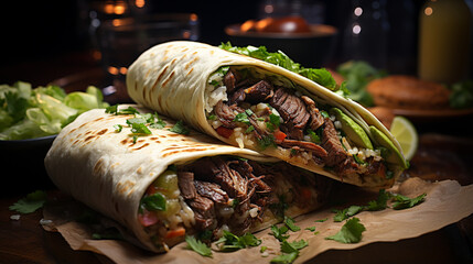 roll with meat HD 8K wallpaper Stock Photographic Image 