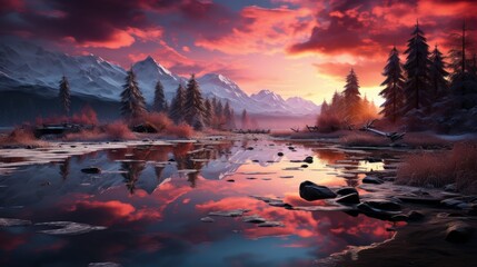 Fototapeta na wymiar Golcuk Lake Reflection Photo Winter Season, Ultra Bright Colors, Background Images , Hd Wallpapers